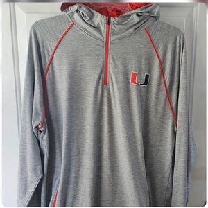 University of Miami hurricanes 1/4 zip hoodie colosseum xl NCAA football ACC